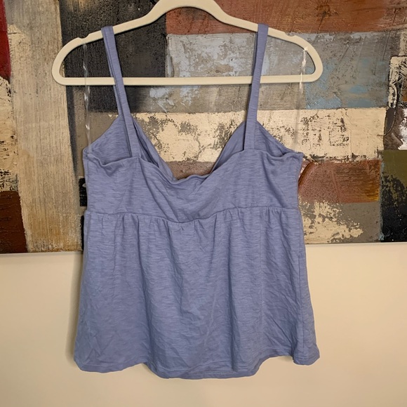 Socialite Tie Front Tank Top Chambray - Picture 4 of 6